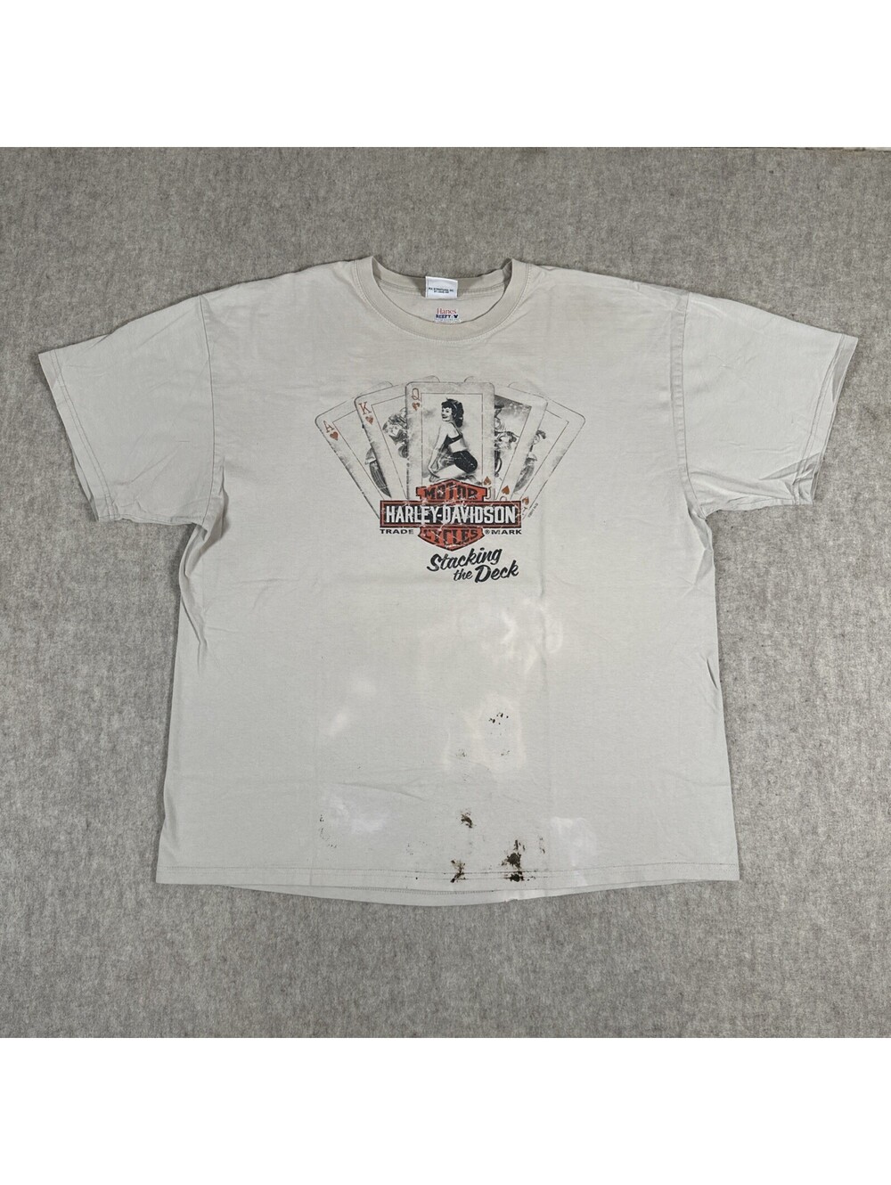 Harley-Davidson Shirt Mens 2XL Stacking the Deck Liberal Kansas Tee Distress